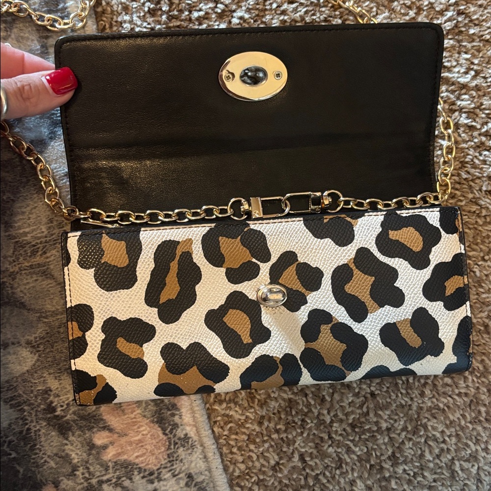 Coach Leopard Print Women's Clutch wallet with slim envelopes pouch - Picture 9 of 12